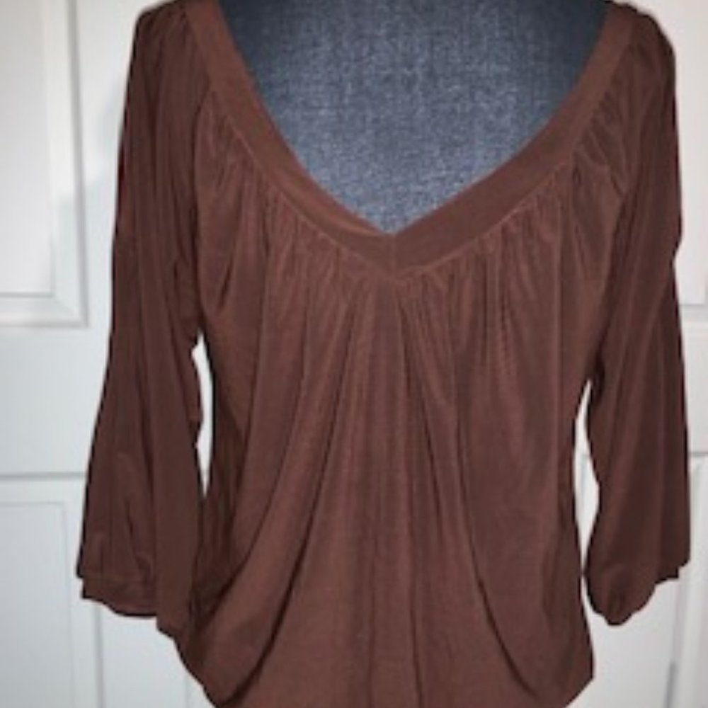 Deep V Neck and Back Cold Shoulder Top